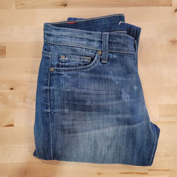 7 For All Mankind Denim - 7 For All Mankind Roxanne Skinny Ankle Ladies Jeans 27 Denim Medium Wash